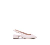 Paradox London 'fiorenza' Wide Fit Low Block Heel Sling Backs In Cream Cream 9E