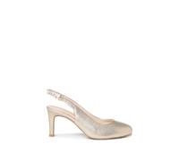 Paradox London Gertie' Wide Fit Round Toe Stiletto Heel Slingback Shoes In Gold Gold