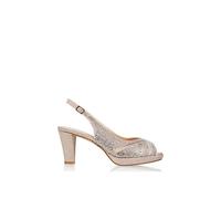 Paradox London Glitter 'linda' Low Platform Sling Back Sandal In Metallic Gold Metallic Gold