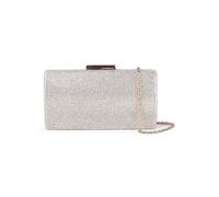 Paradox London Glitter Mesh 'Dionne' Box Clutch Bag Champagne