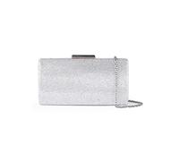 Paradox London Glitter Mesh 'Dionne' Box Clutch Bag Silver