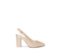 Paradox London Graziana' Wide Fit Block Heel Slingback Shoes In Gold Gold