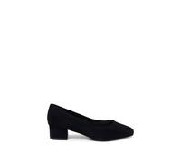 Paradox London Gretchen' Wide Fit Square Toe Block Heel Court Shoes In Black Black