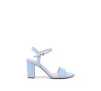 Paradox London Harmonia' Block Heel Ankle Strap Sandal In Baby Blue Baby Blue