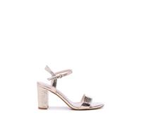 Paradox London Harmonia' Block Heel Ankle Strap Sandal In Gold Gold