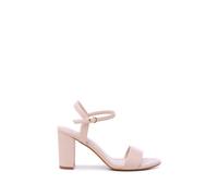 Paradox London Harmonia' Block Heel Ankle Strap Sandal In Nude Nude