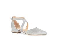 Paradox London 'Inaya' Cross Strap Court Shoes Silver Coloured