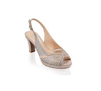 Paradox London Women's Glitter 'Linda' Low Platform Sling Back Sandal in Metallic Gold | Size: 3 Paradox London Metallic Gold 3
