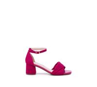 Paradox London Maxine' Block Heel Ankle Strap Sandals In Fuchsia Fuchsia