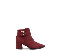 Paradox London Micro Suede 'aspen' Mid Block Ankle Boot In Burgundy Burgundy 5