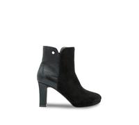 Paradox London Micro Suede 'astrid' Platform Block Heel Ankle Boot In Black Black 6