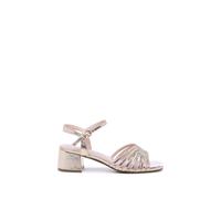 Paradox London Minerva' Block Heel Ankle Strap Sandals In Metallic Gold Metallic Gold 6