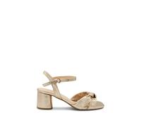 Paradox London 'nalani' Wide Fit Block Heel Sandal In Gold Gold