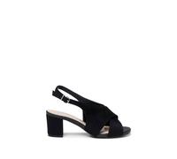 Paradox London Neroli' Wide Fit Block Heel Peep Toe Slingback Heels In Black Black