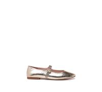 Paradox London Parisienne' Flexi Flat Mary Jane Pumps In Metallic Gold Metallic Gold 6