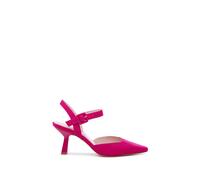 Paradox London Tempest Mid Heel Pointed Toe Ankle Strap Open Courts In Fuchsia Fuchsia