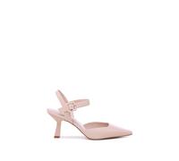 Paradox London Tempest Mid Heel Pointed Toe Ankle Strap Open Courts In Nude Nude 7