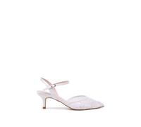 Paradox London Women's Alaria' Lace Kitten Heel Wedding Heels in Ivory | Size: 3