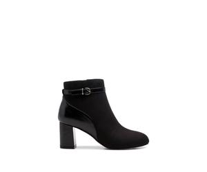 Paradox London Women's 'Amara' Micro Suede Mid Block Heel Ankle Boot in Black | Size: 3