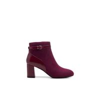 Paradox London Women's 'Amara' Micro Suede Mid Block Heel Ankle Boot in Burgundy | Size: 7
