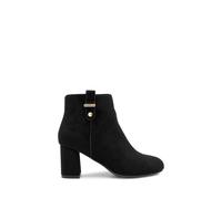 Paradox London Women's Billie' Micro Suede Wide Fit Mid Block Heel Ankle Boot in Black | Size: 8E