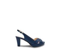 Paradox London Women's Faux Leather 'Luisa' Sling Back Platform Sandal in Navy | Size: 3