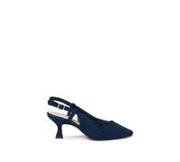 Paradox London Women's Fervora' Wide Fit Mid Heel Chisel Toe Sling Backs in Navy | Size: 9E