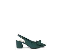 Paradox London Women's Floriana' Wide Fit Block Heel Slingback Shoes in Green | Size: 7E