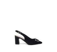Paradox London Women's Gabriella' Wide Fit Block Heel Slingback Shoes in Black | Size: 5E