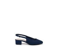 Paradox London Women's Giulietta' Wide Fit Square Toe Block Heel Slingback Shoes in Navy | Size: 4E