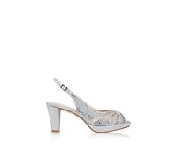 Paradox London Women's Glitter 'Linda' Low Platform Sling Back Sandal in Silver | Size: 9 Paradox London Silver 9
