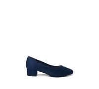 Paradox London Women's Gretchen' Wide Fit Square Toe Block Heel Court Shoes in Navy | Size: 7E