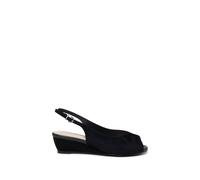 Paradox London Women's Janine Wide Fit Low Heel Wedges in Black | Size: 7E