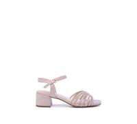 Paradox London Women's Minerva' Block Heel Ankle Strap Sandals in Light Pink | Size: 4
