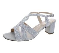 Paradox London Women's Nadia Heeled Sandals, Silver, 6 Wide