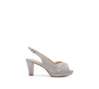 Paradox London Women's 'Nadine' Wide Fit Sling Back Platforms in Silver | Size: 4E Paradox London Silver 4E