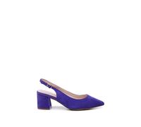 Paradox London Women's Wide Fit 'Flynn' Mid Block Heel Sling Back Court Shoes in Purple | Size: 8E Paradox London Purple 8E