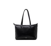 Paradox London Woven Faux Leather 'ontario' Shoulder Tote Bag In Black Black One Size