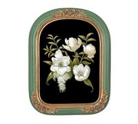 PARAFAYER Vintage Picture Frame 5x7 Inch, Antique Ornate Green Arched Photo Frame With Intricate Golden Floral Relief, High-Definition Glass Front, Retro Home Decor Art Gallery (Green and Gold 5x7)