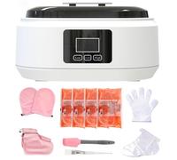 Paraffin Heater Set, 3400Ml, Waxing Kit, Paraffin for Hands and Feet, 2 Level Temperature Control, LED Display, Fast Heating, Suitable for Dormitories and Offices white