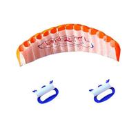 Parafoil Kite Plaid Cloth Dual Line Surfing Parachute Beach Kite Outdoor Fun Toys Orange Plaid Cloth Power Dual Line Surfing Parafoil Beach Stunt ParachuteParafoil