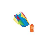Parafoil Stunt Kite - Multicoloured Flying Pocket Kite, Fun Outdoor Activity for Children and Adults, Nylon, 60cm x 51cm with 30m Line Attachment,