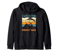 Paraglider CATCH THE PERFECT WAVE Funny Paraglide Zip Hoodie