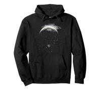 Paragliding Fly to the Moon Night Sky Design Pullover Hoodie