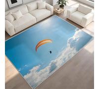 Paragliding Non-Slip Flannel Rug 180x270 cm Area Rugs 3D Extreme Flight Against Blue Skies Soft Low Pile Indoor Carpet Suitable for Bedrooms Studies Living Rooms and Hallways (6x9ft) c-222