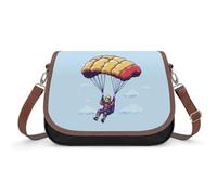 Paragliding Paraglider Skydiving Leather Crossbody Bag Messenger Shoulder Bags Purse for Women