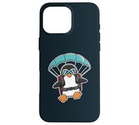 Paragliding Penguin Skydiving Parachute Skydiver Case for iPhone 16 Pro Max
