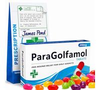 ParaGolfamol Joke Pill Box with Sweets - Funny Golf Gift for Men, Dad or Golfer, Novelty Prescription Style Present for Birthdays, Father’s Day, Secret Santa, Stocking Filler