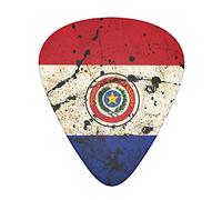 Paraguay Dirty Old Grunge Flag 12-Pack Guitar Picks, Includes Thin, Medium & Heavy Gauges 3 Sizes for Guitar Electric Acoustic Picks