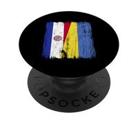 Paraguay Ukraine Half Flag Paraguayan Ukrainian Heritage PopSockets Adhesive PopGrip